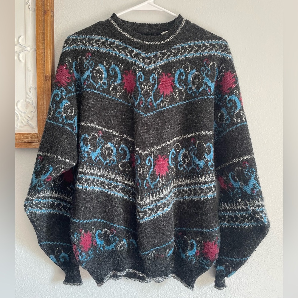 Vintage Adam Sloane Men’s Size Large Sweater 80’s 95% Acrylic/5% Wool Geometric